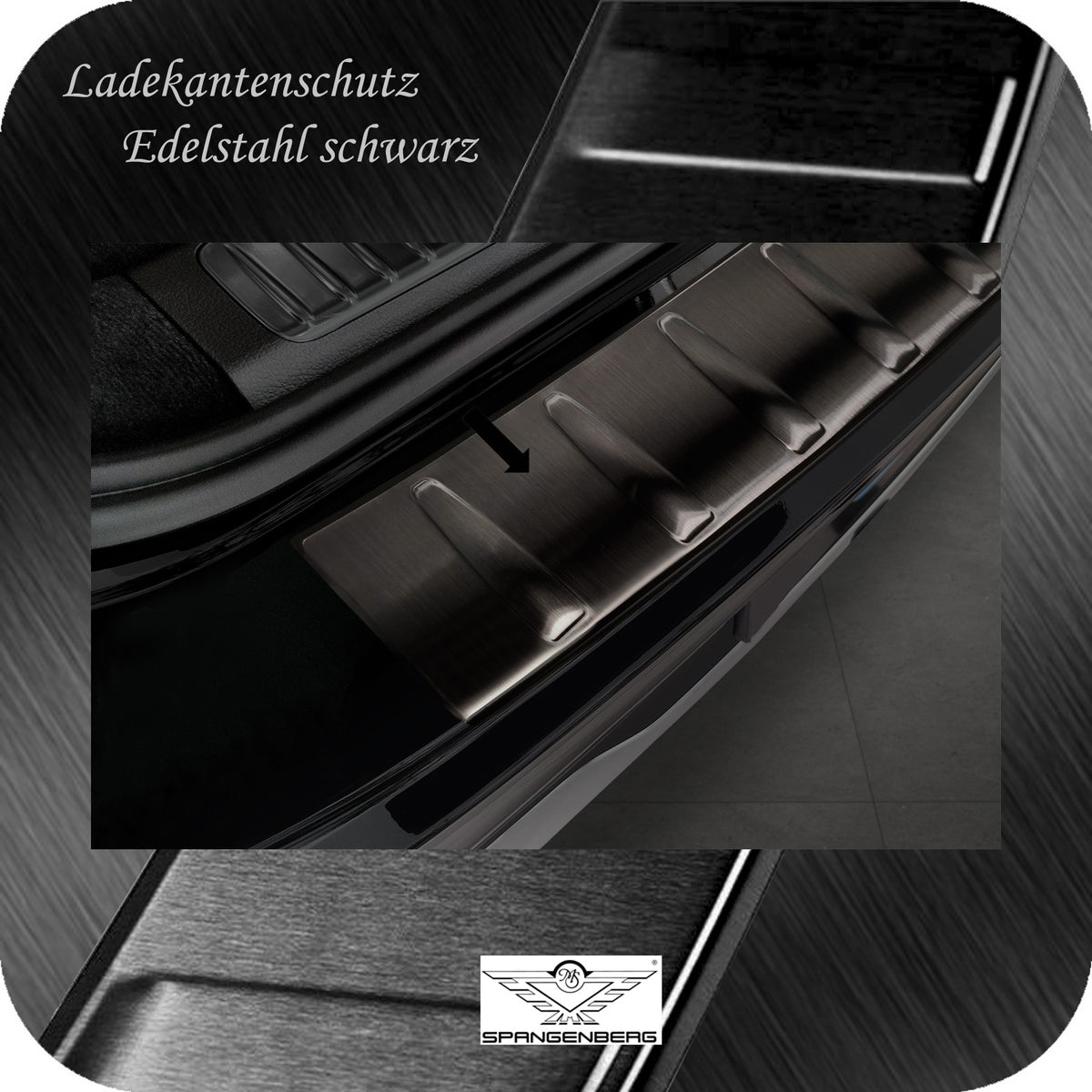 Ladekantenschutz Edelstahl schwarz für Mercedes EQS SUV X296 ab 12.2022- 3245298 c