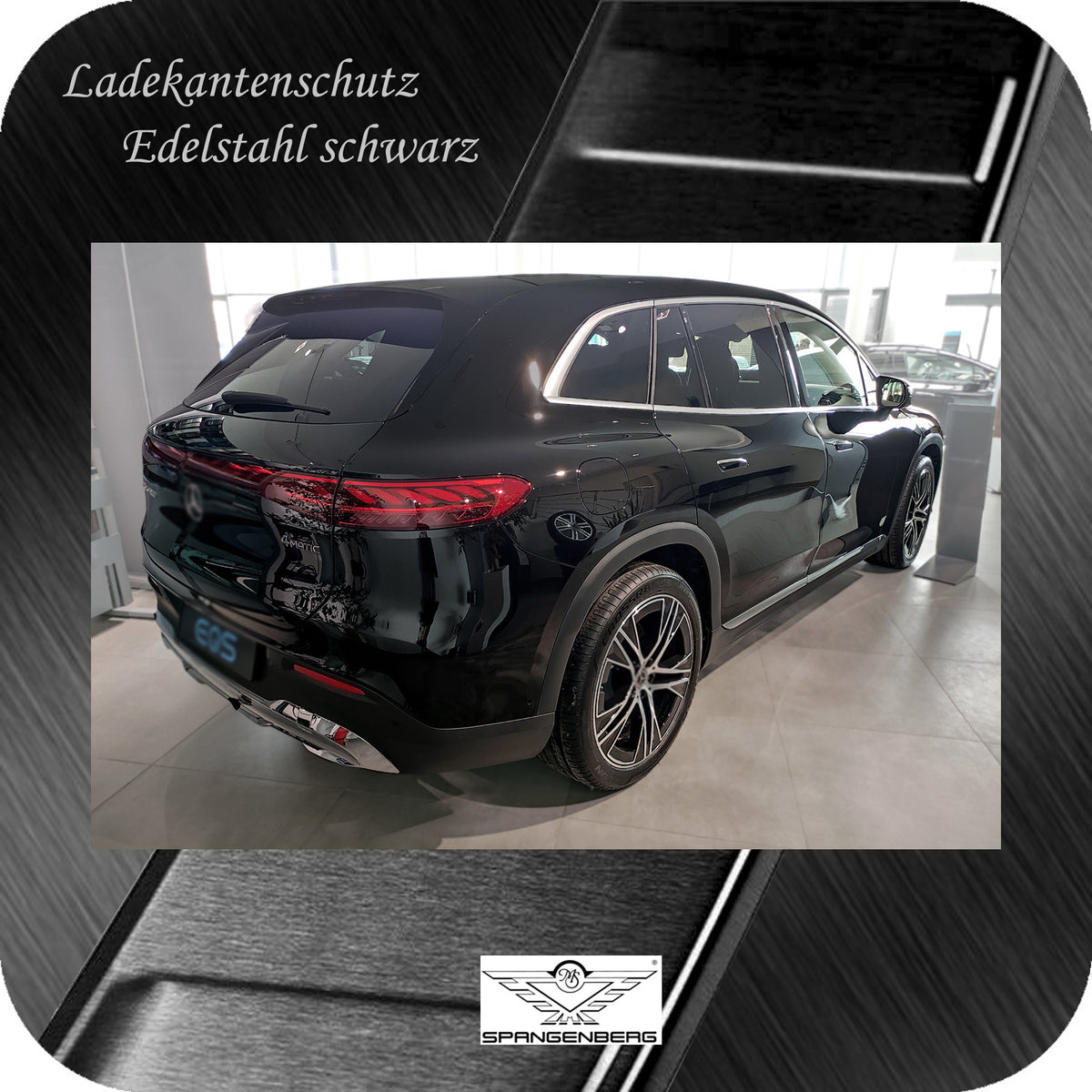 Ladekantenschutz Edelstahl schwarz für Mercedes EQS SUV X296 ab 12.2022- 3245298 f