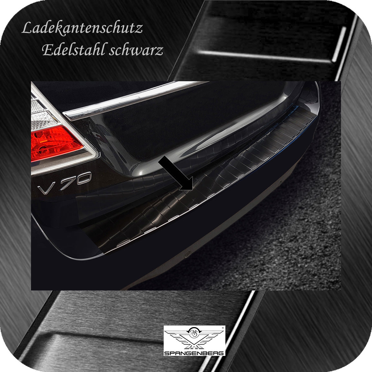 Ladekantenschutz Edelstahl schwarz für Volvo V70 III ab Facelift 6.2013- 3245301 a