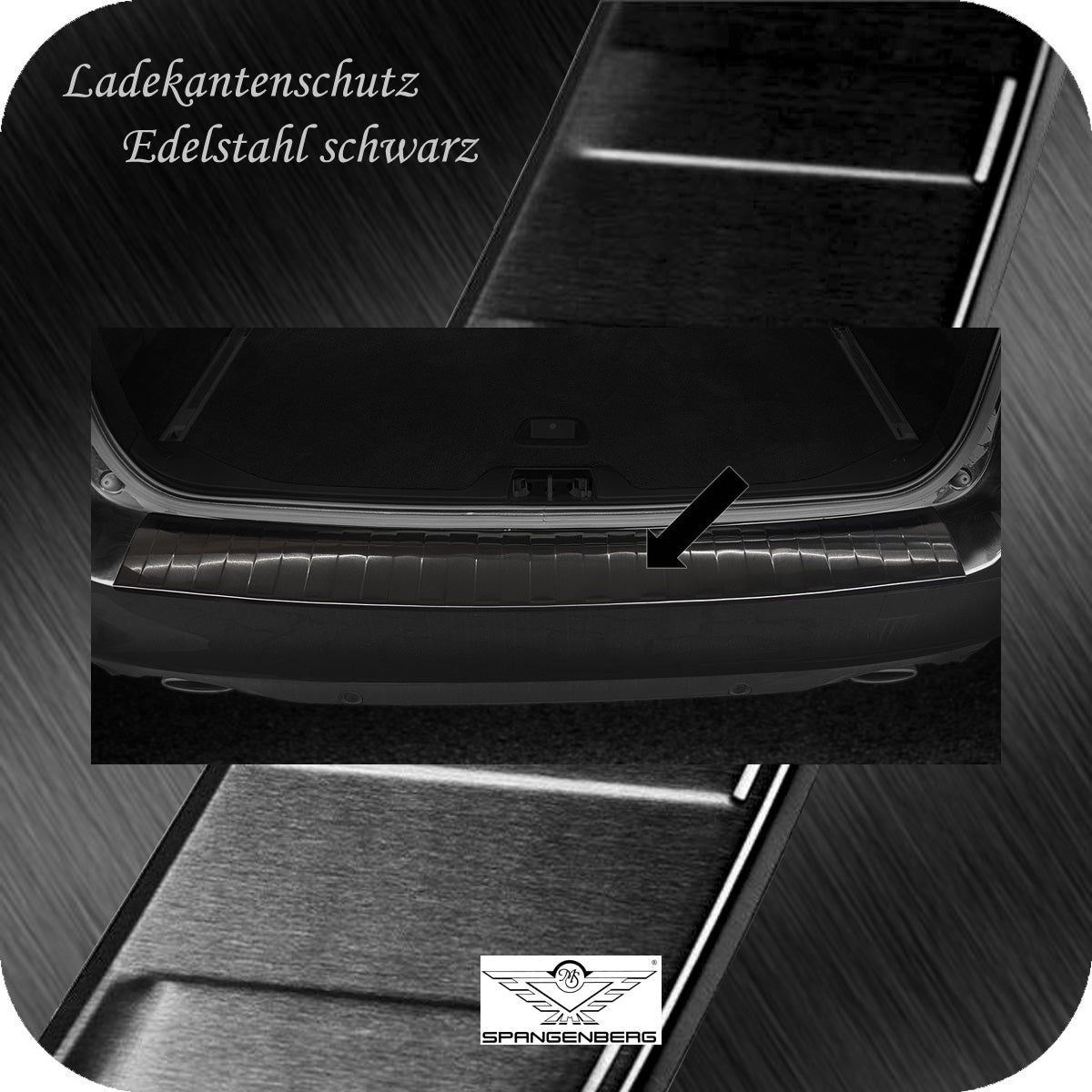 Ladekantenschutz Edelstahl schwarz für Volvo V70 III ab Facelift 6.2013- 3245301 b