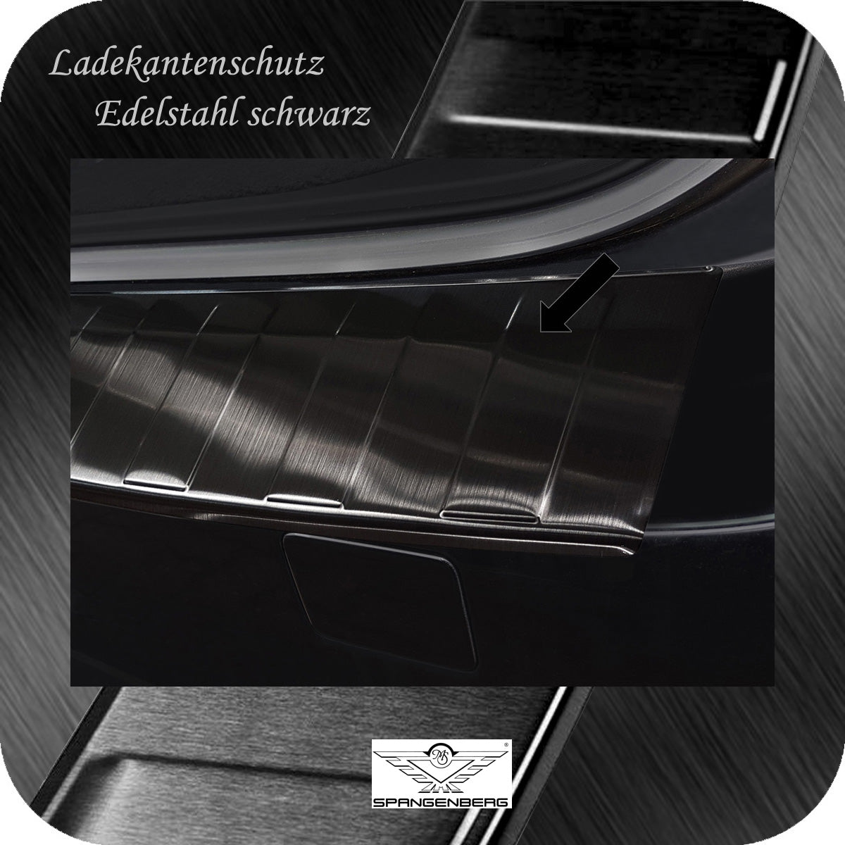 Ladekantenschutz Edelstahl schwarz für Volvo V70 III ab Facelift 6.2013- 3245301 d