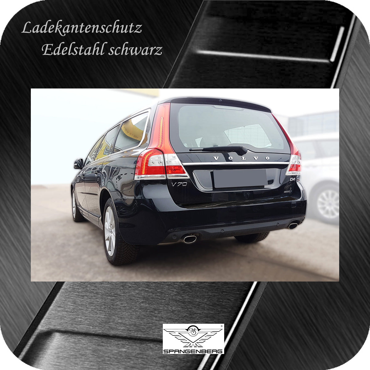 Ladekantenschutz Edelstahl schwarz für Volvo V70 III ab Facelift 6.2013- 3245301 g