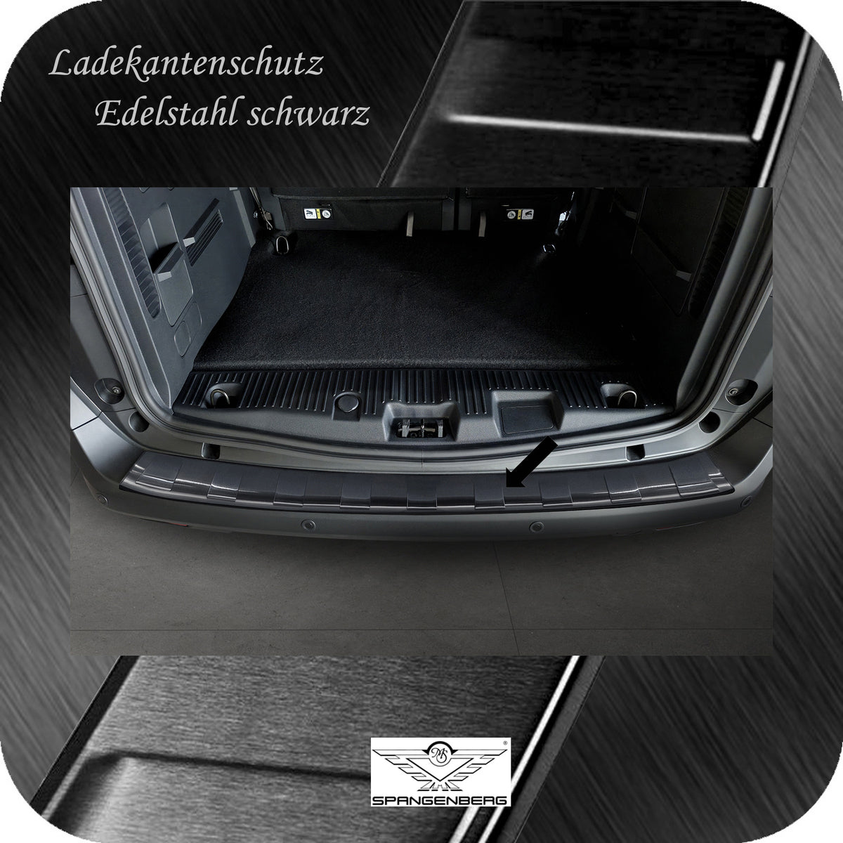 Ladekantenschutz Edelstahl schwarz für Ford Tourneo Courier II 07.2023- 3245303c