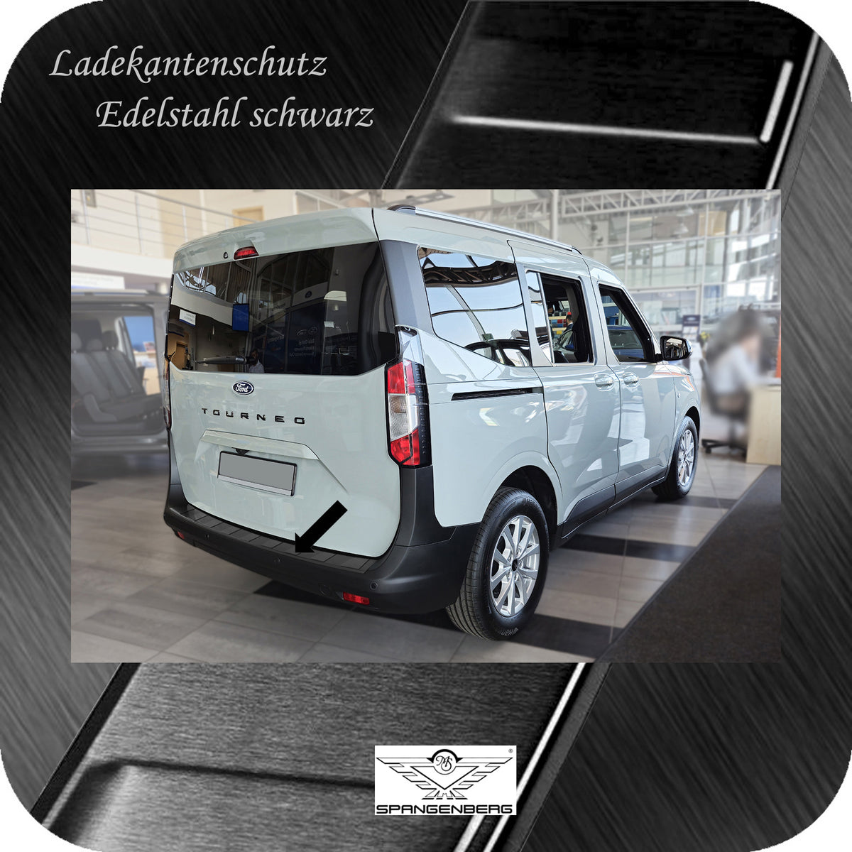 Ladekantenschutz Edelstahl schwarz für Ford Tourneo Courier II 07.2023- 3245303g