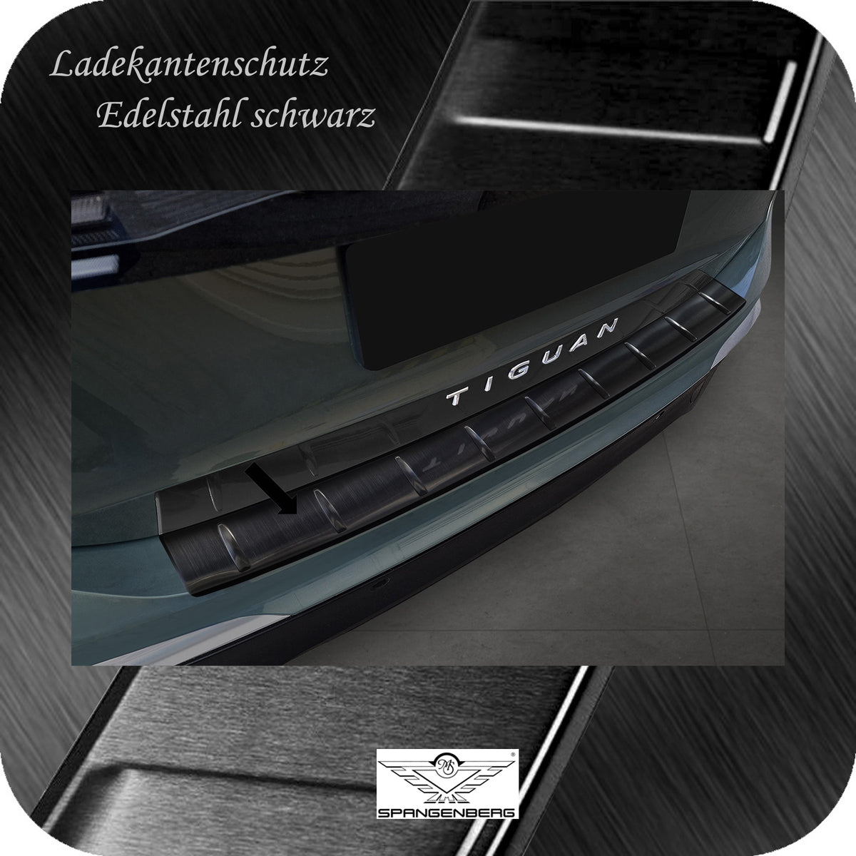 Ladekantenschutz Edelstahl schwarz für Volkswagen VW Tiguan III 11.2023- 3245305 a