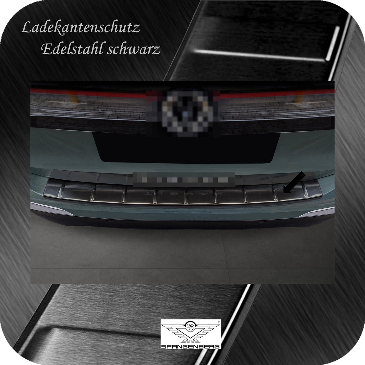 Ladekantenschutz Edelstahl schwarz für Volkswagen VW Tiguan III 11.2023- 3245305 b