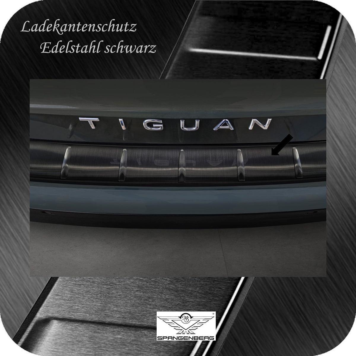 Ladekantenschutz Edelstahl schwarz für Volkswagen VW Tiguan III 11.2023- 3245305 d