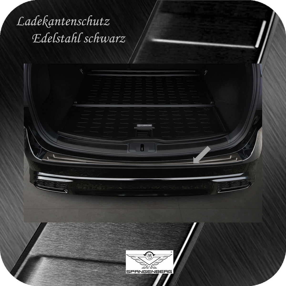 Ladekantenschutz Edelstahl schwarz für Lexus RX V Typ AL30 ab Bj 6.2022- 3245333 b
