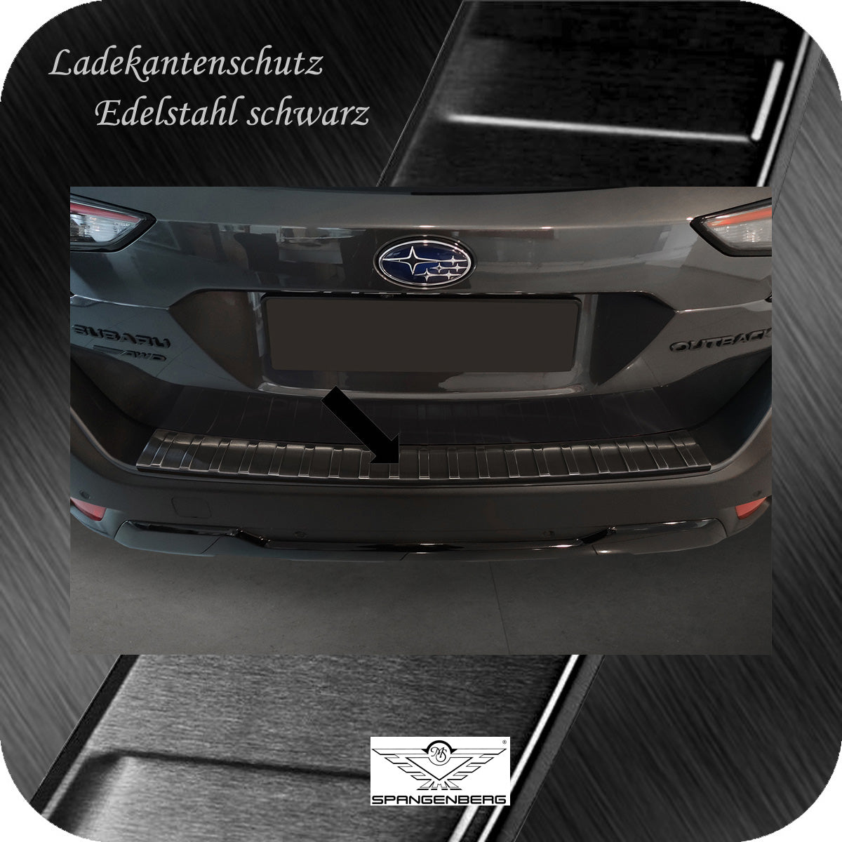 Ladekantenschutz Edelstahl schwarz für Subaru Outback VI BT Mopf 5.2021- 3245334 b