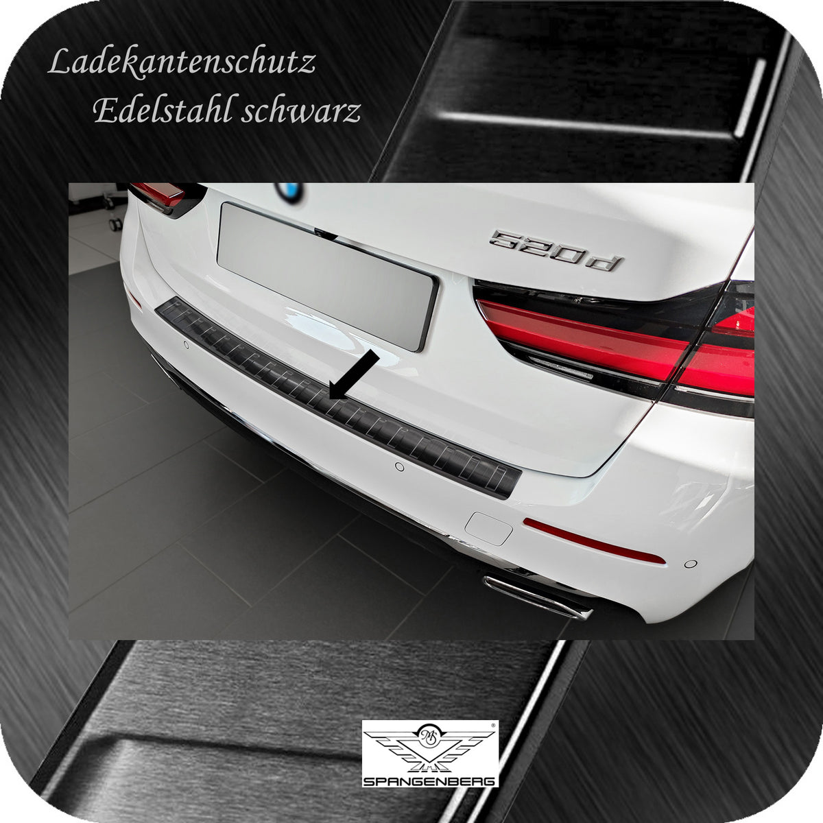 Ladekantenschutz Edelstahl schwarz für BMW 5er Touring G31 Mopf 06.2020- 3245339 b