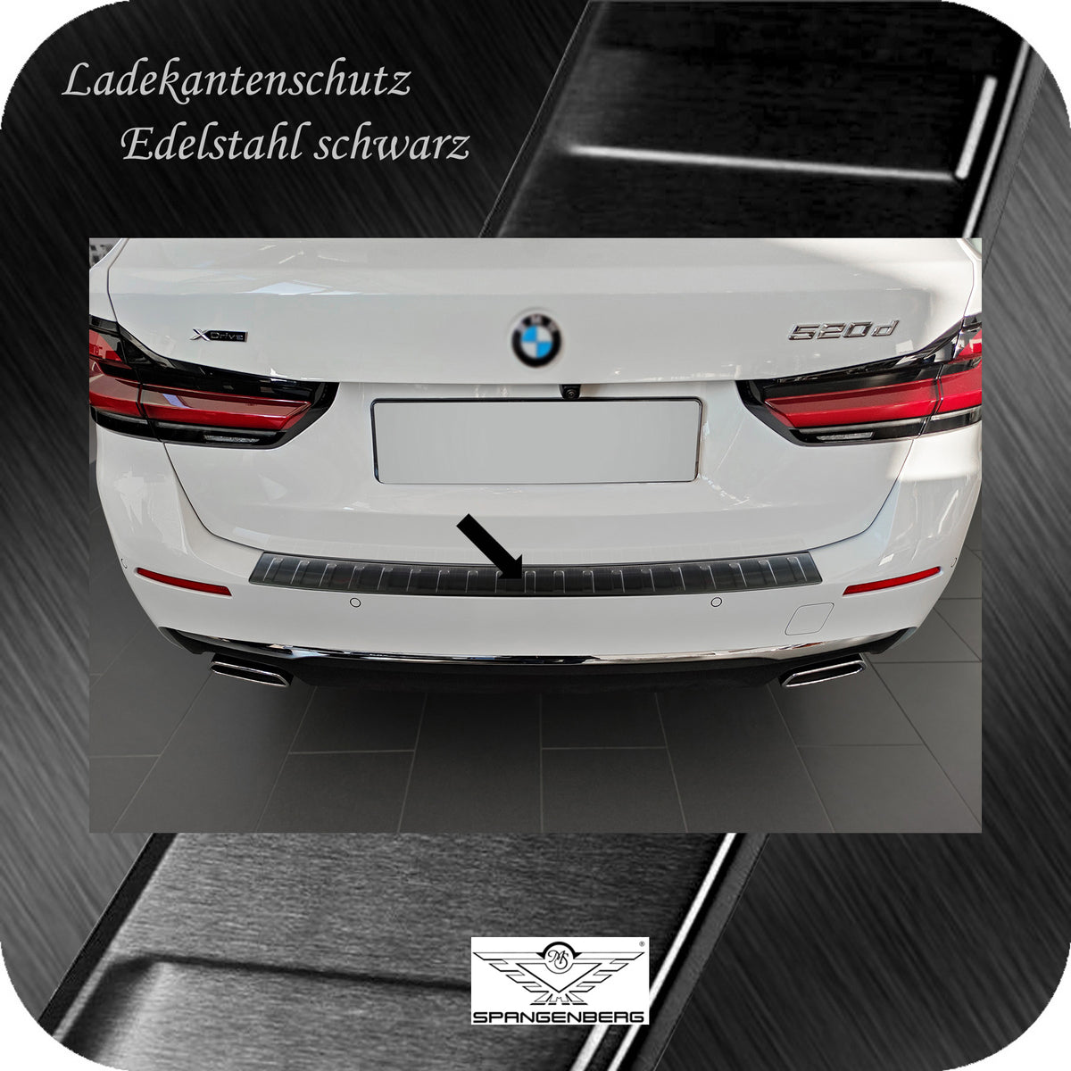 Ladekantenschutz Edelstahl schwarz für BMW 5er Touring G31 Mopf 06.2020- 3245339 c