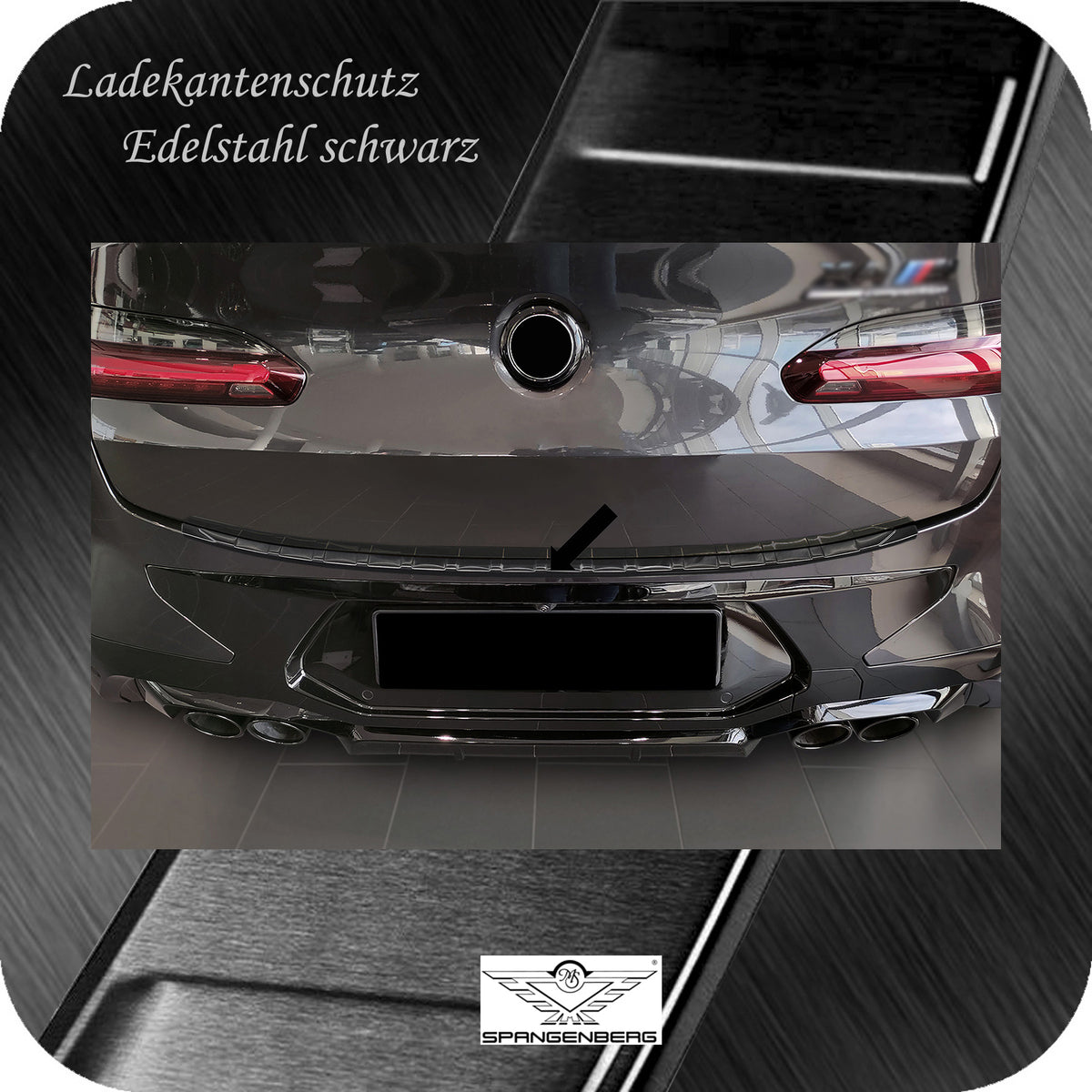 Ladekantenschutz Edelstahl schwarz für BMW X4 G02 M Competition 08.2021- 3245342 b