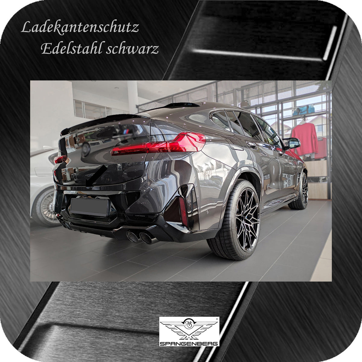 Ladekantenschutz Edelstahl schwarz für BMW X4 G02 M Competition 08.2021- 3245342 f