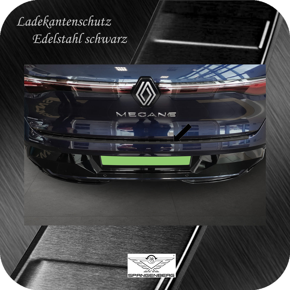 Ladekantenschutz Edelstahl schwarz für Renault Megane E-Tech ab 10.2021- 3245344 c