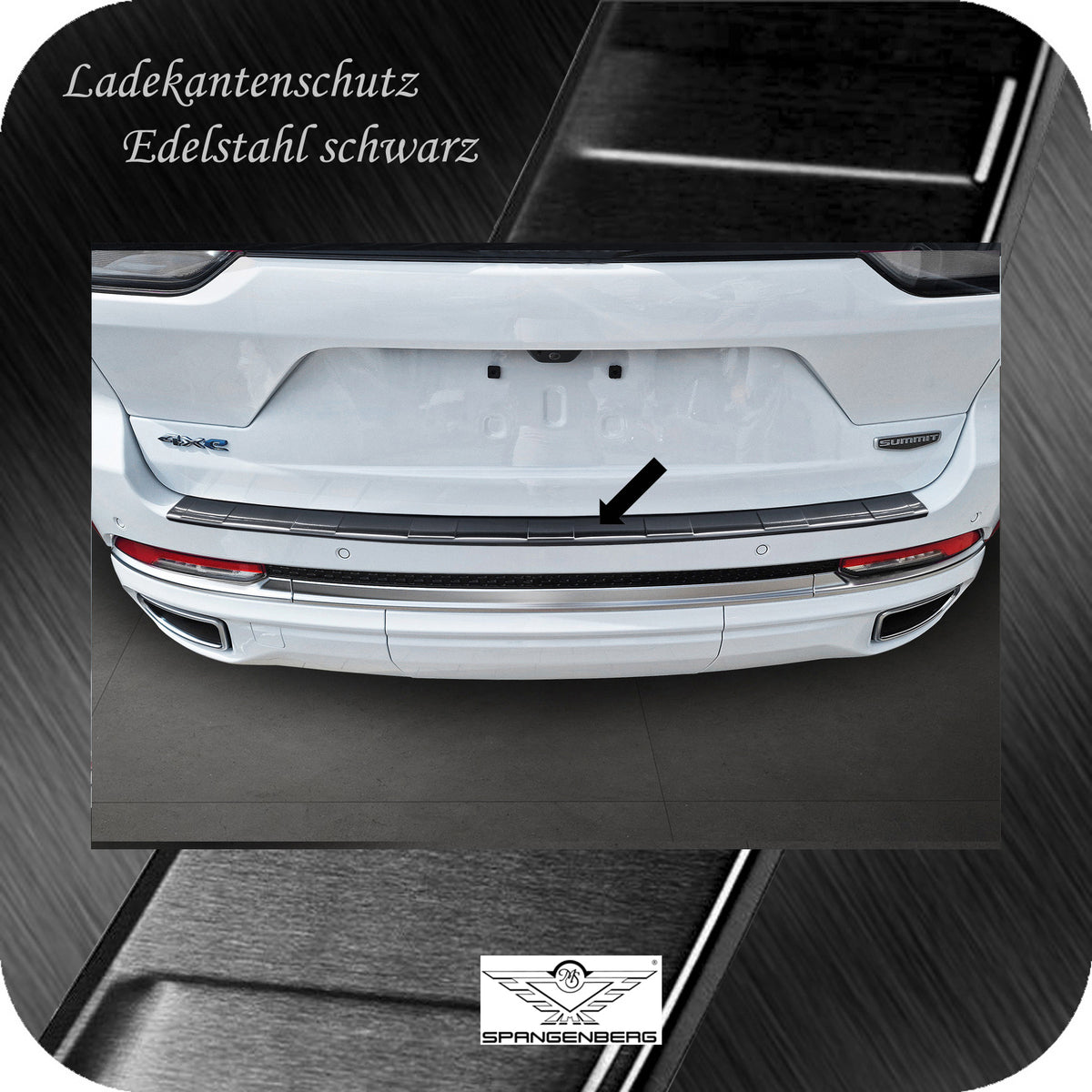Ladekantenschutz Edelstahl schwarz für Jeep Grand Cherokee WL ab 5.2022- 3245345 b