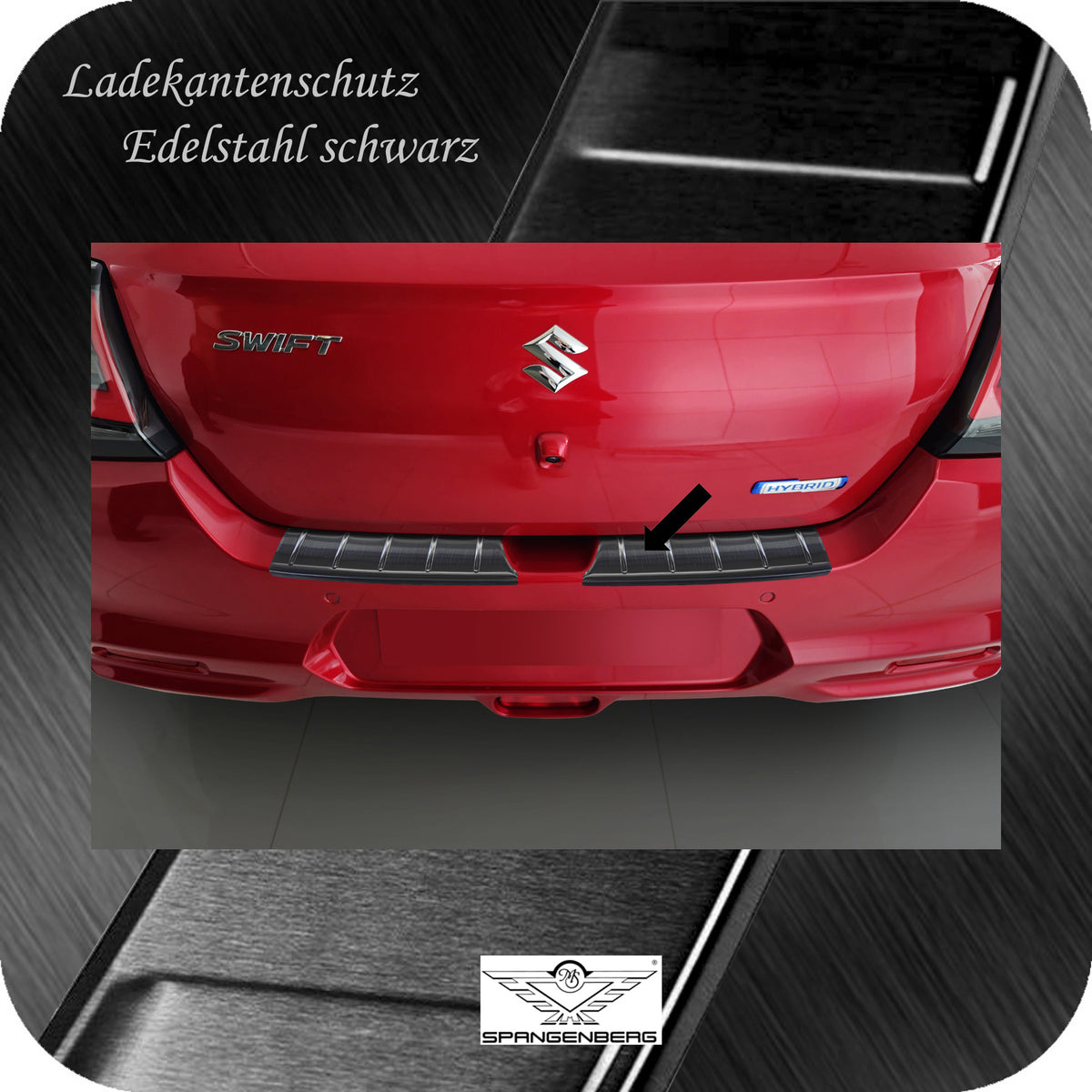 Ladekantenschutz Edelstahl schwarz für Suzuki Swift VII 5-Türer 04.2024- 3245347 b