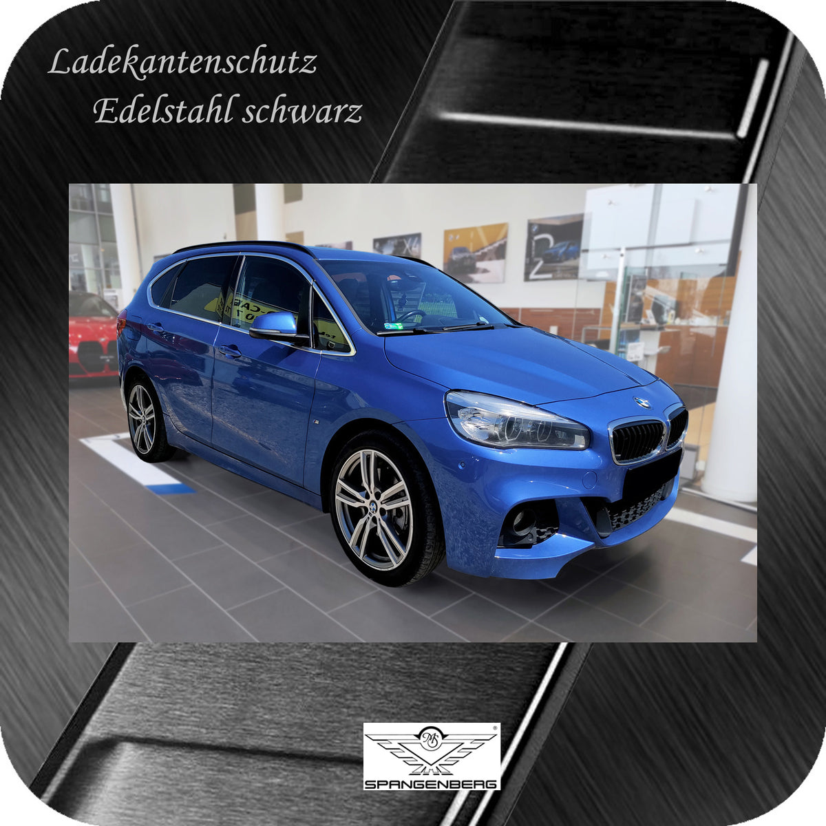 Ladekantenschutz Edelstahl schwarz für BMW 2er M Active Tourer 2014-2021 3245353h