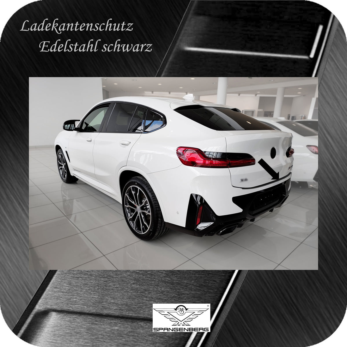 Ladekantenschutz Edelstahl schwarz für BMW X4 M-Style G02 Facelift 2021- 3245354 h