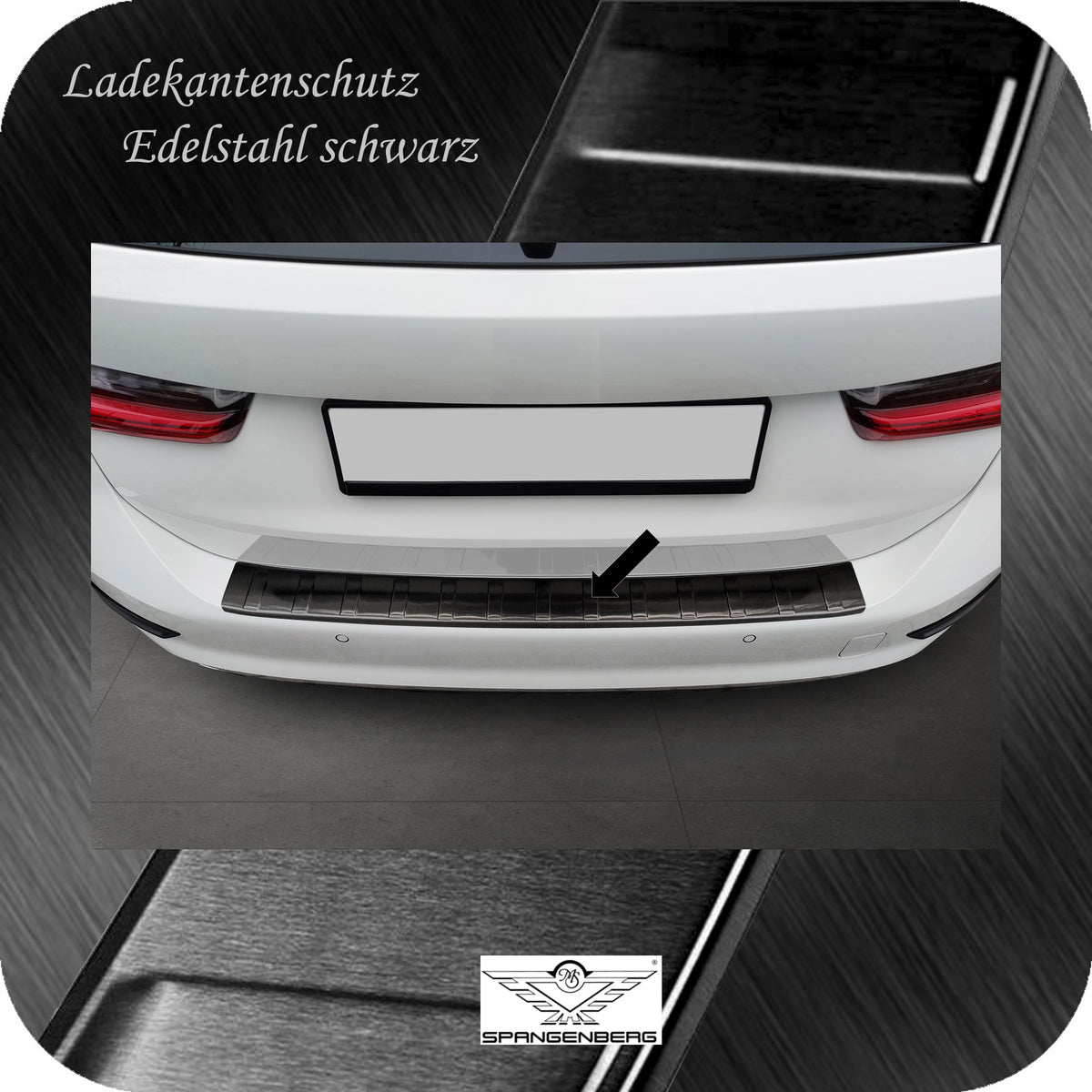 Ladekantenschutz Edelstahl schwarz für BMW 3er Touring G21 06.19-07.22 3245355 b