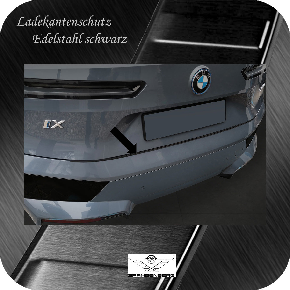 Ladekantenschutz Edelstahl schwarz für BMW iX SUV Typ I20 ab Bj 07.2021- 3245357 c