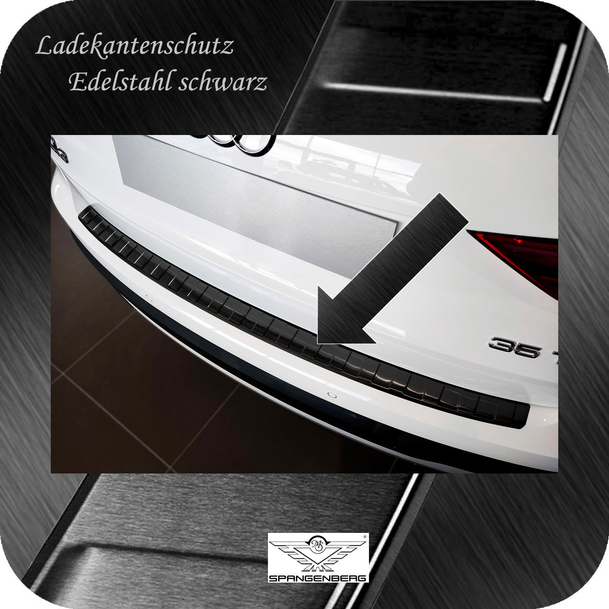 Ladekantenschutz Edelstahl schwarz für Audi Q3 Typ F3 ab Baujahr 9.2018- 3245358 a