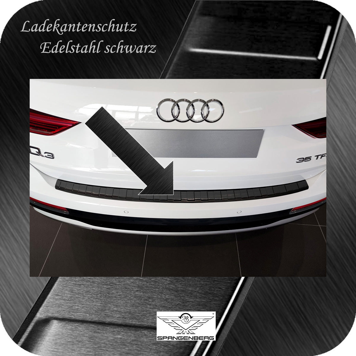 Ladekantenschutz Edelstahl schwarz für Audi Q3 Typ F3 ab Baujahr 9.2018- 3245358 c