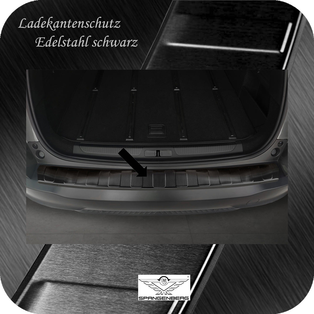Ladekantenschutz Edelstahl schwarz für Citroen C5 X ab Baujahr 06.2021- 3245364 b
