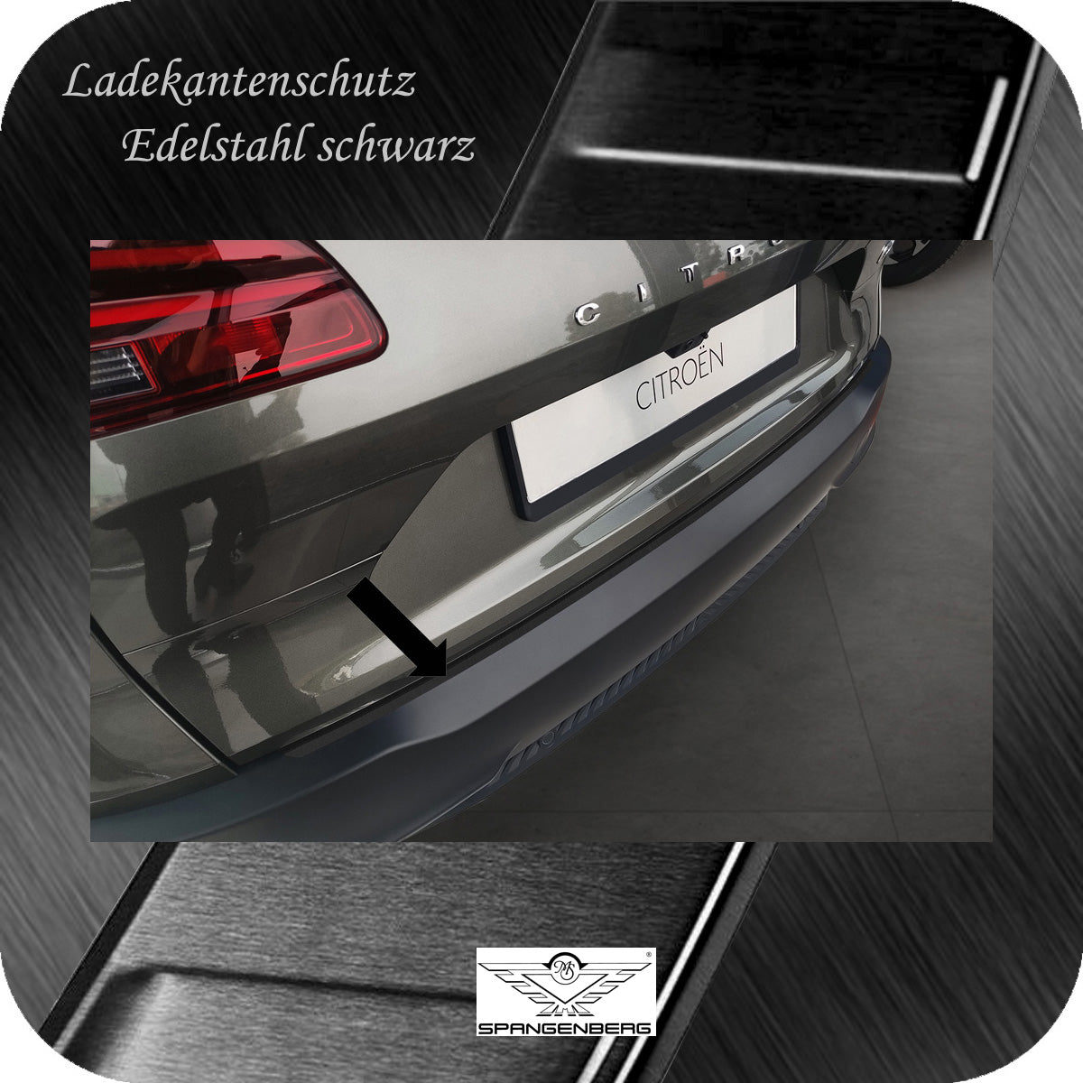 Ladekantenschutz Edelstahl schwarz für Citroen C5 X ab Baujahr 06.2021- 3245364 e