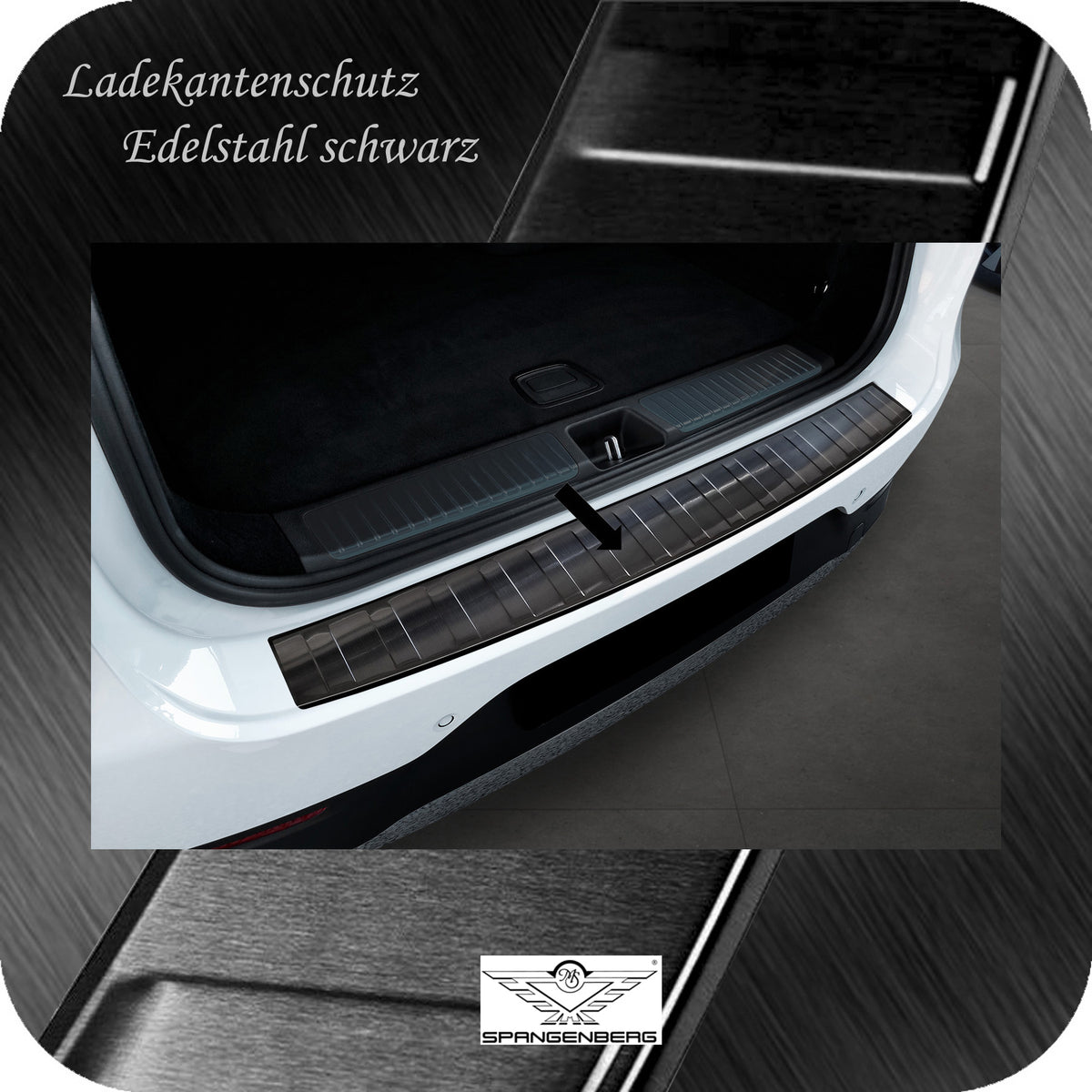 Ladekantenschutz Edelstahl schwarz für Mercedes EQE SUV X294 ab 12.2022- 3245367a