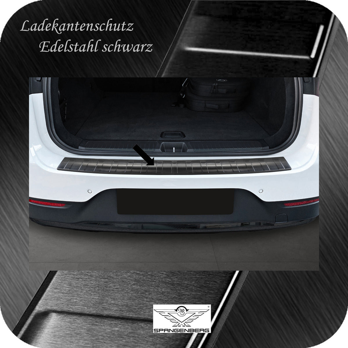 Ladekantenschutz Edelstahl schwarz für Mercedes EQE SUV X294 ab 12.2022- 3245367b