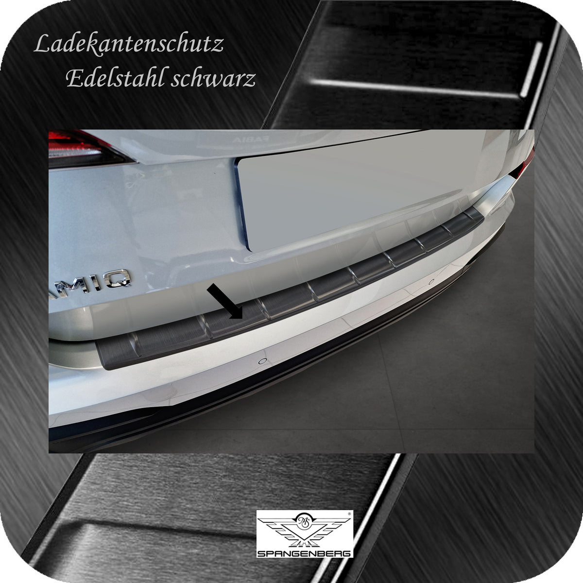 Ladekantenschutz Edelstahl schwarz für Skoda Kamiq ab Facelift 08.2023- 3245381a