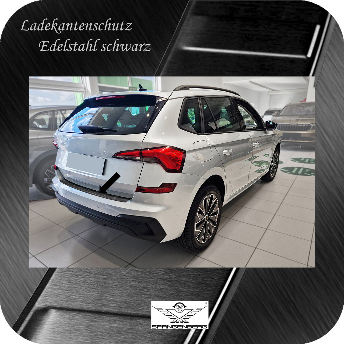 Ladekantenschutz Edelstahl schwarz für Skoda Kamiq ab Facelift 08.2023- 3245381f