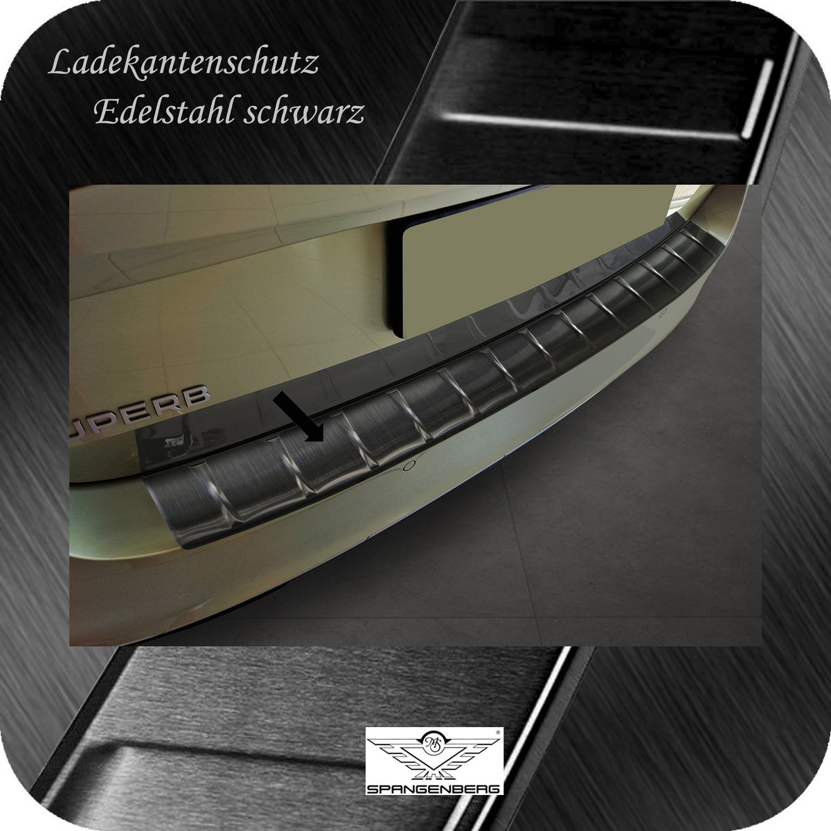 Ladekantenschutz Edelstahl schwarz für Skoda Superb IV Kombi 3Y 02.2024- 3245383a