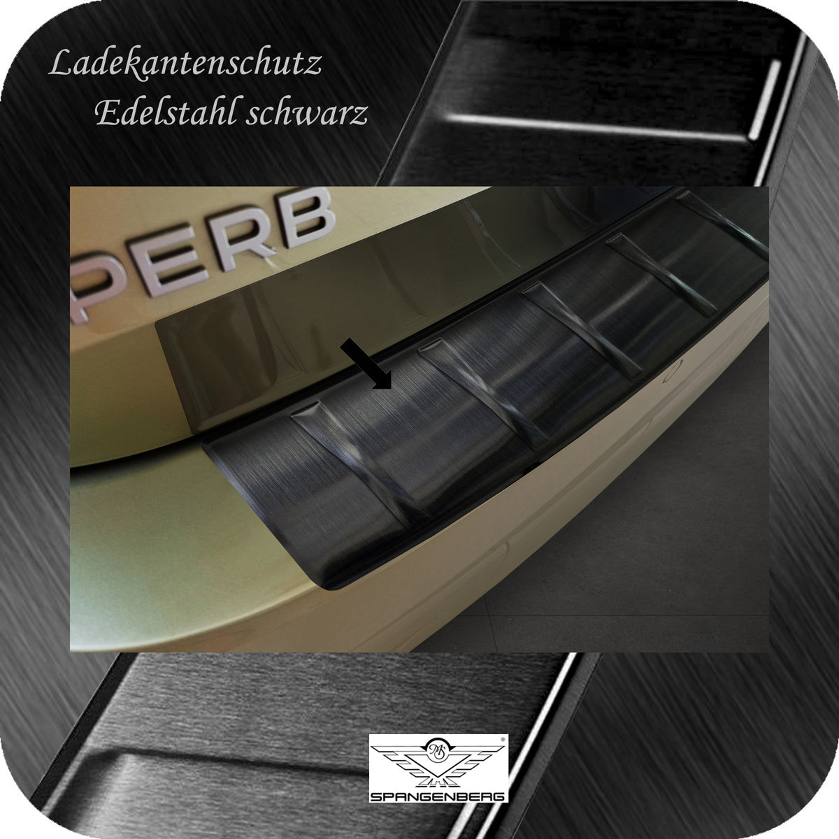 Ladekantenschutz Edelstahl schwarz für Skoda Superb IV Kombi 3Y 02.2024- 3245383d