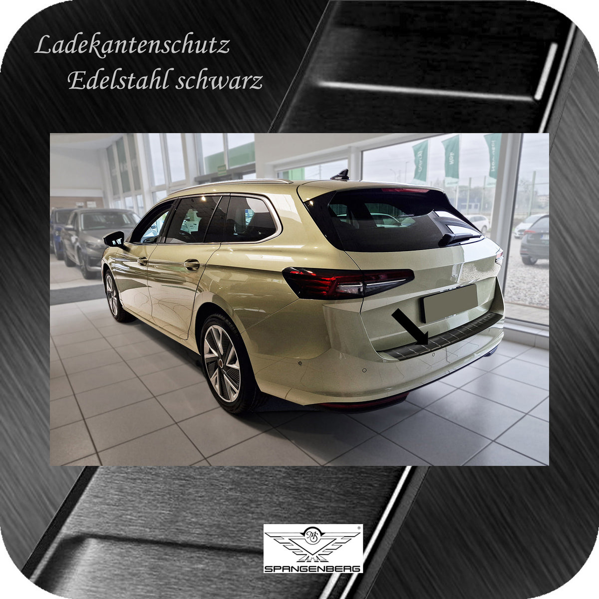 Ladekantenschutz Edelstahl schwarz für Skoda Superb IV Kombi 3Y 02.2024- 3245383g