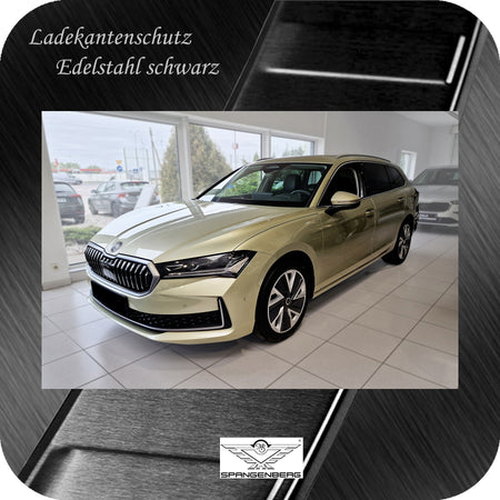 Ladekantenschutz Edelstahl schwarz für Skoda Superb IV Kombi 3Y 02.2024- 3245383h