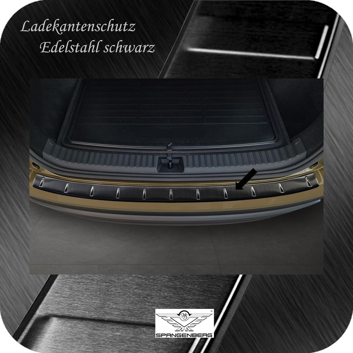 Ladekantenschutz Edelstahl schwarz für Skoda Kodiaq II  2. Gen. 12.2023- 3245384b