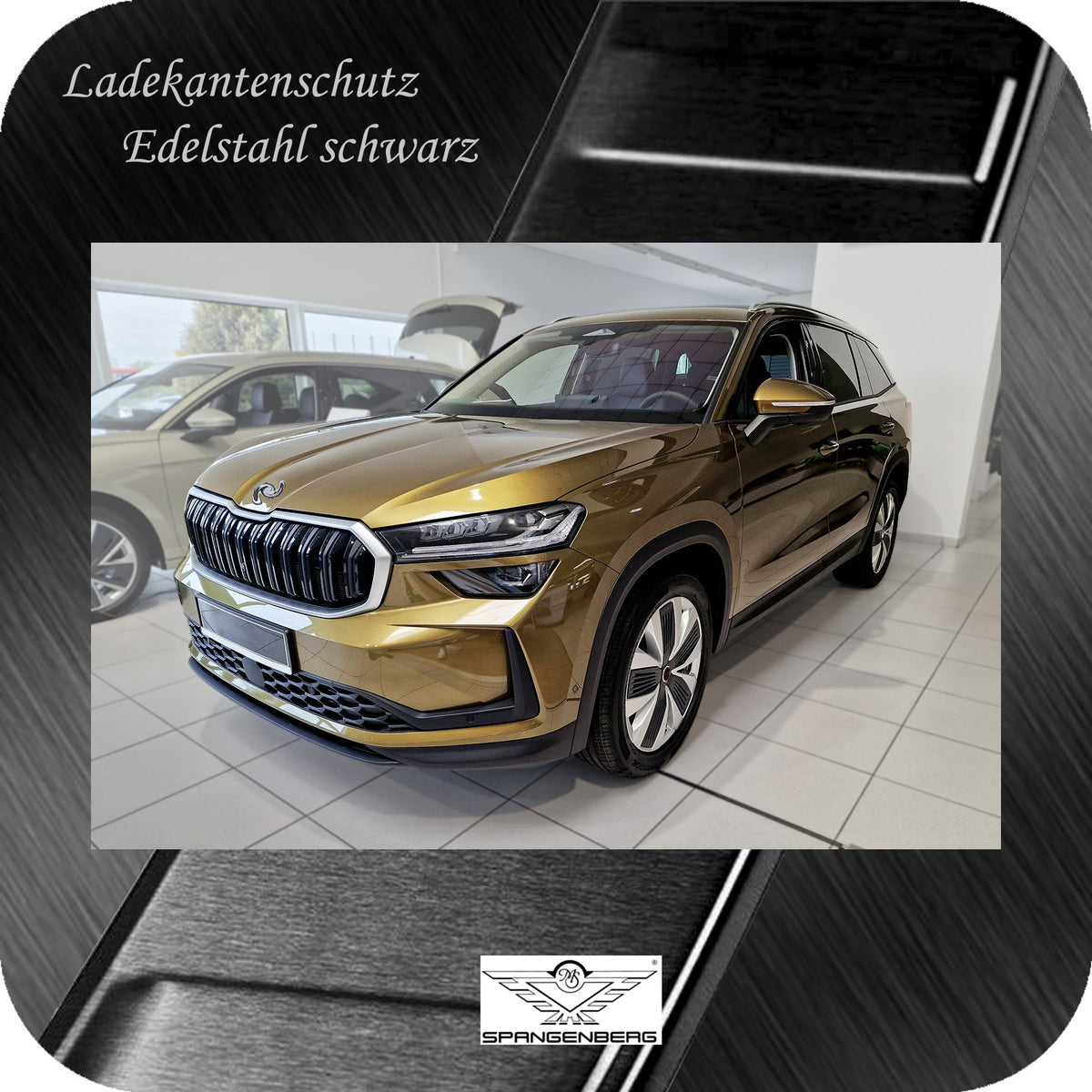 Ladekantenschutz Edelstahl schwarz für Skoda Kodiaq II  2. Gen. 12.2023- 3245384h