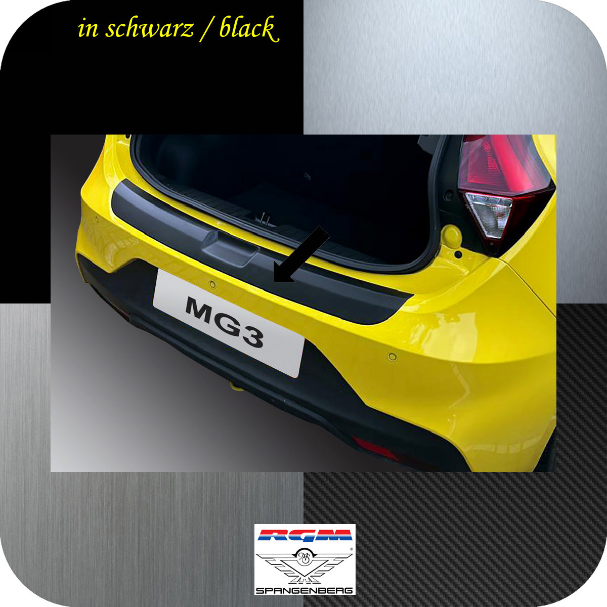 Ladekantenschutz schwarz für MG MG3 II ab facelift Bauj. 2018-12.2023 3501395b