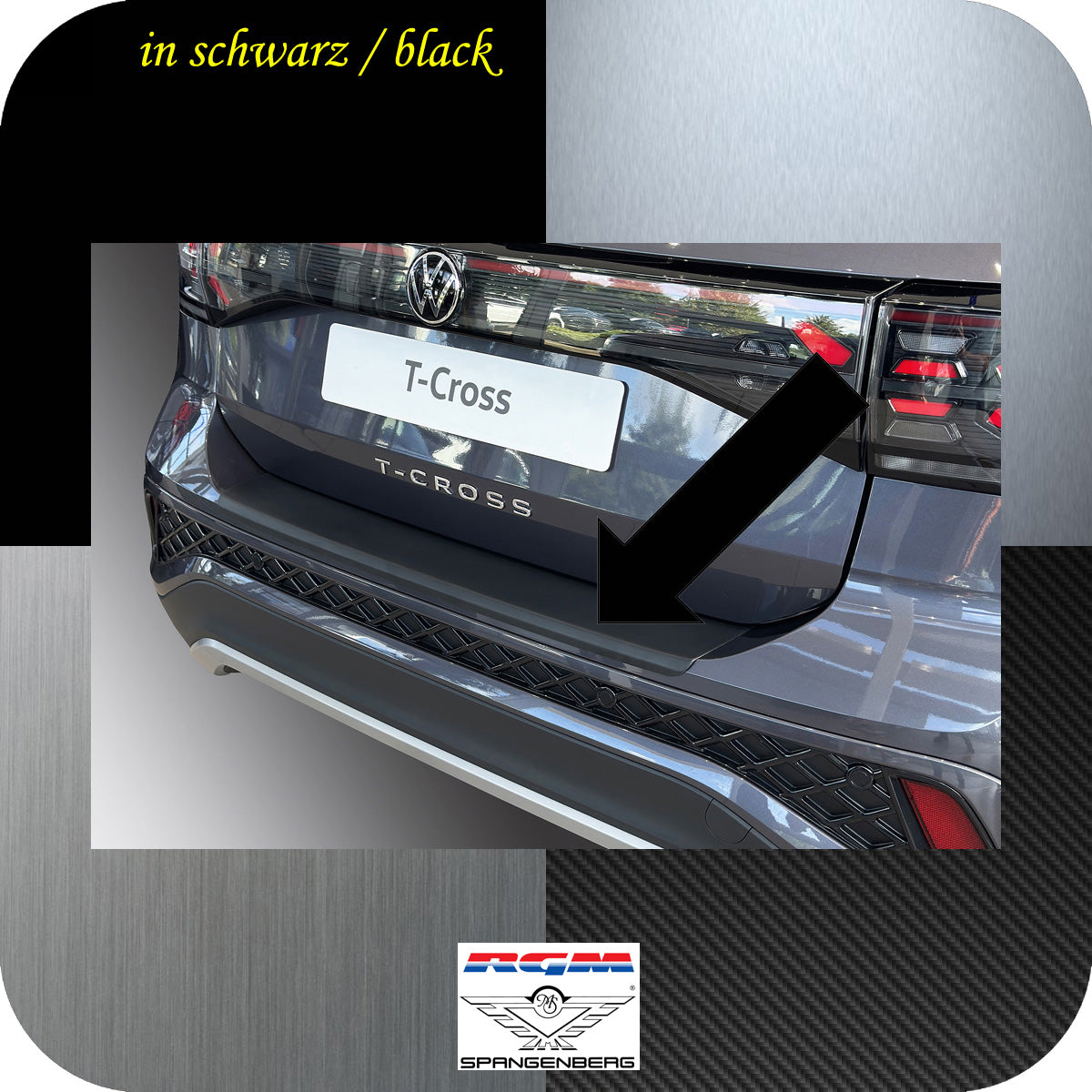 Ladekantenschutz schwarz für VW T-Cross SUV ab Facelift Baujahr 06.2024- 3501425a