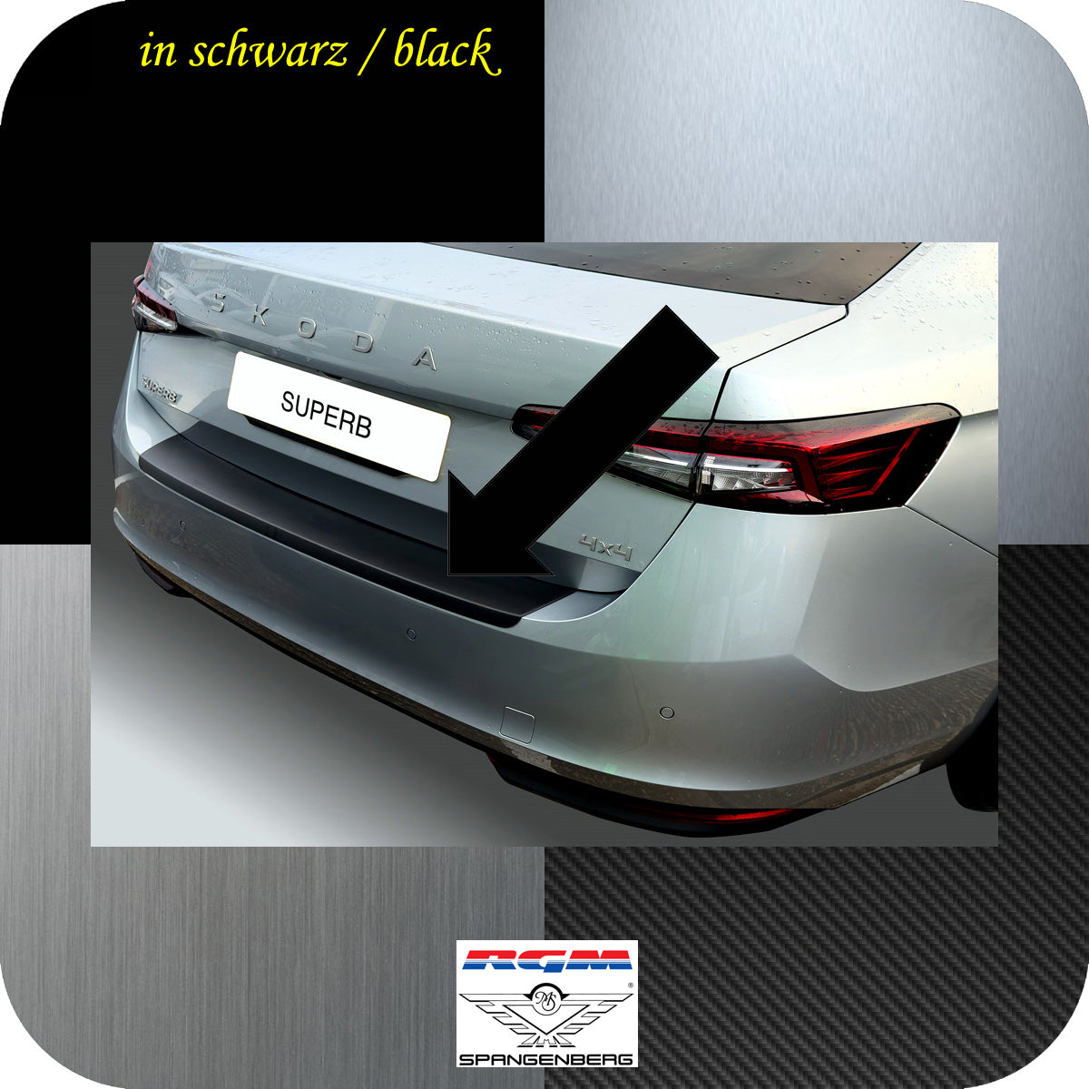 Ladekantenschutz schwarz für Skoda Superb Limousine IV Typ 3Y ab 4.2024- 3501439b