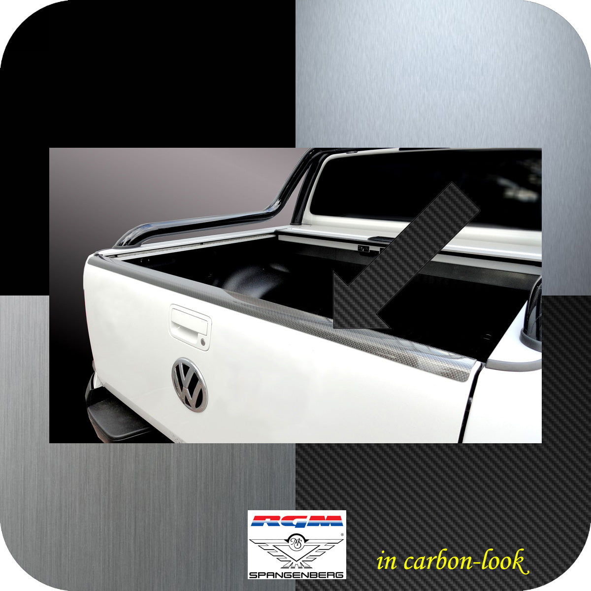 Heckklappen Schutzleiste ABS Carbon-Look VW Amarok ab Baujahr 2010- 3519114 a