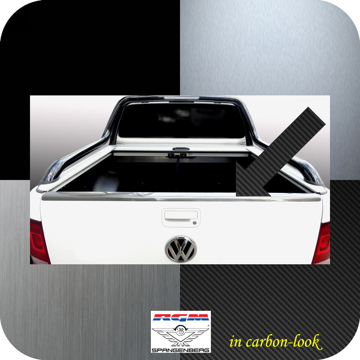 Heckklappen Schutzleiste ABS Carbon-Look VW Amarok ab Baujahr 2010- 3519114 c