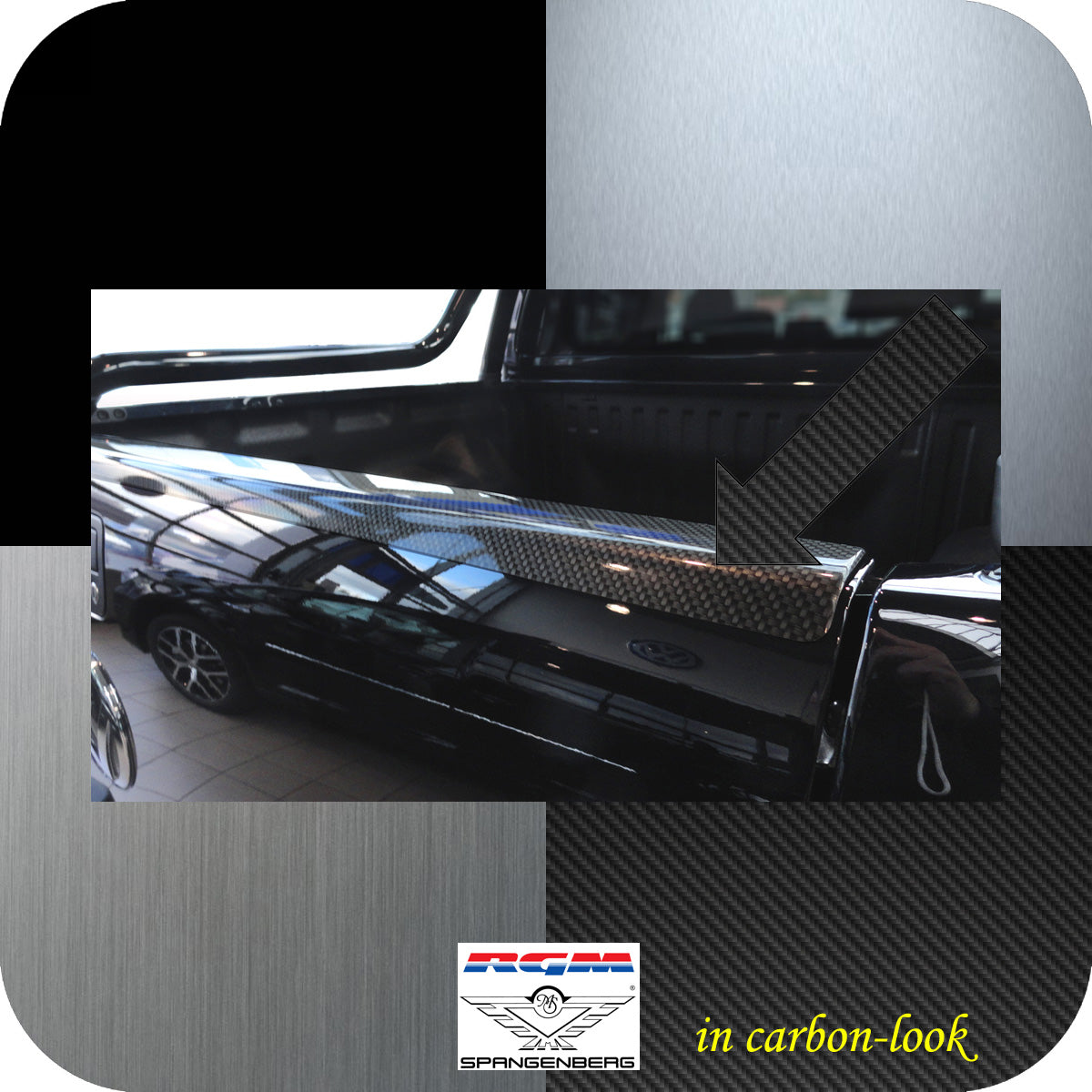 Heckklappen Schutzleiste ABS Carbon-Look VW Amarok ab Baujahr 2010- 3519114 dd