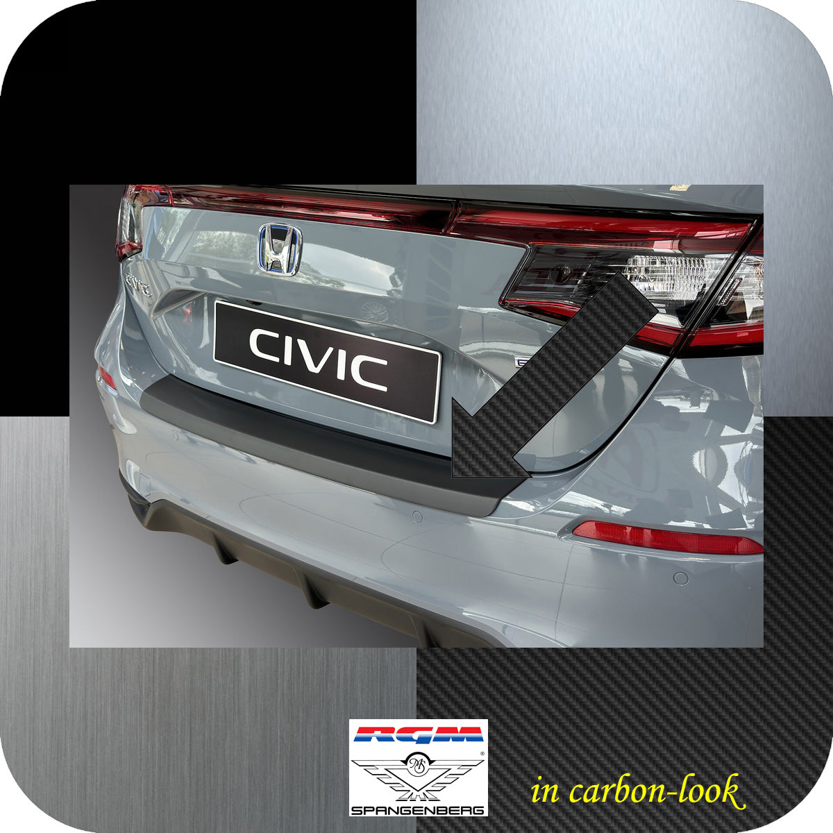 Ladekantenschutz Carbon-look für Honda Civic XI Schrägheck 5-Tür 7.2022- 3591401a