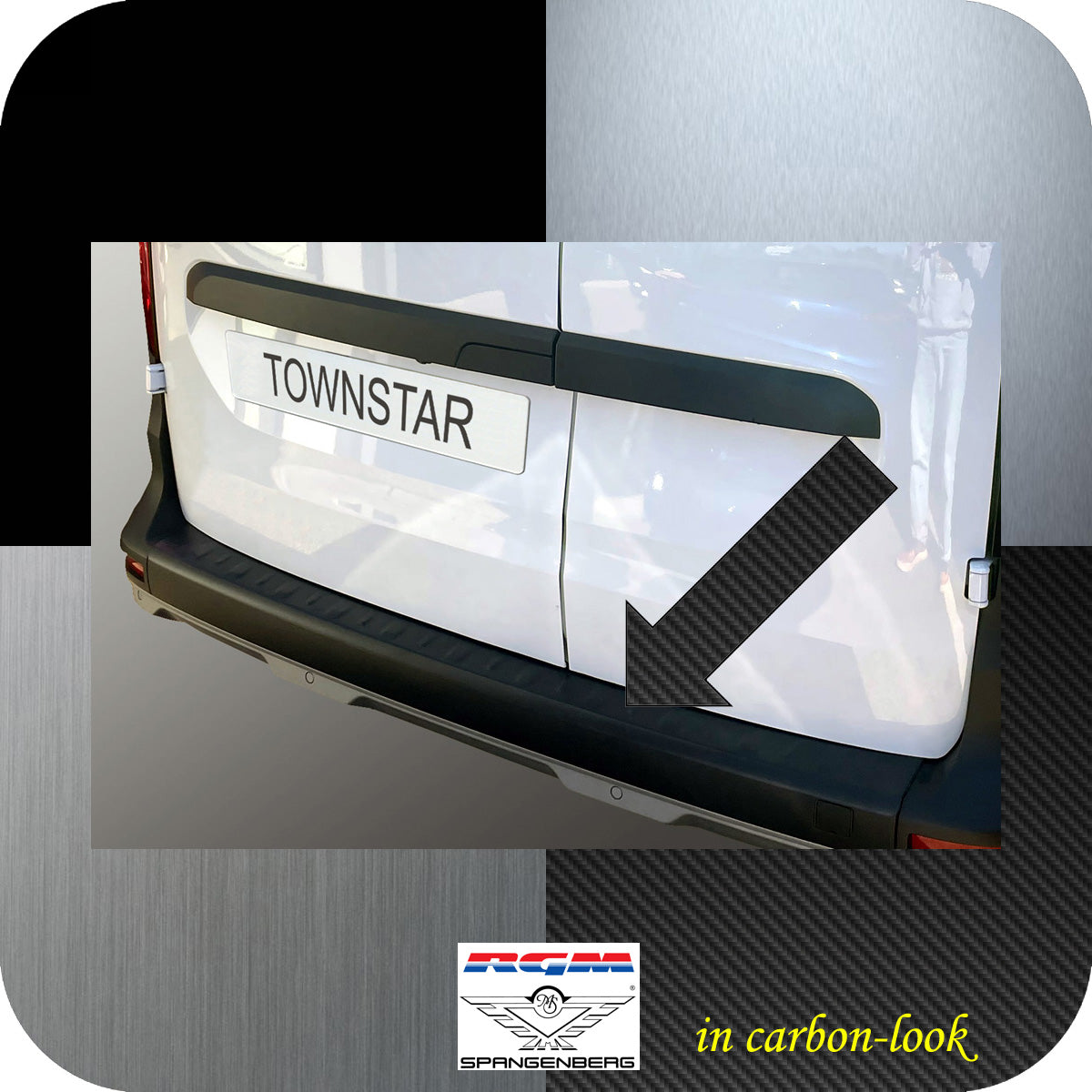 Ladekantenschutz Carbon-look für Nissan Townstar ab Baujahr 09.2021- 3591406a