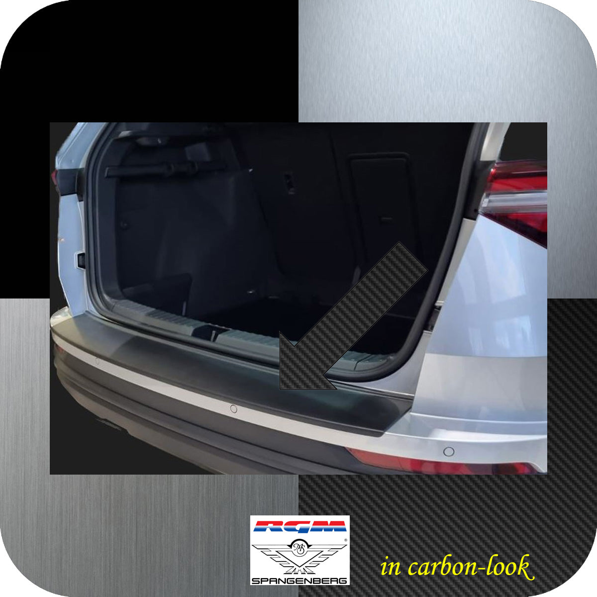 Ladekantenschutz Carbon-look für Skoda Karoq SUV ab facelift Bj 12.2021- 3591409b