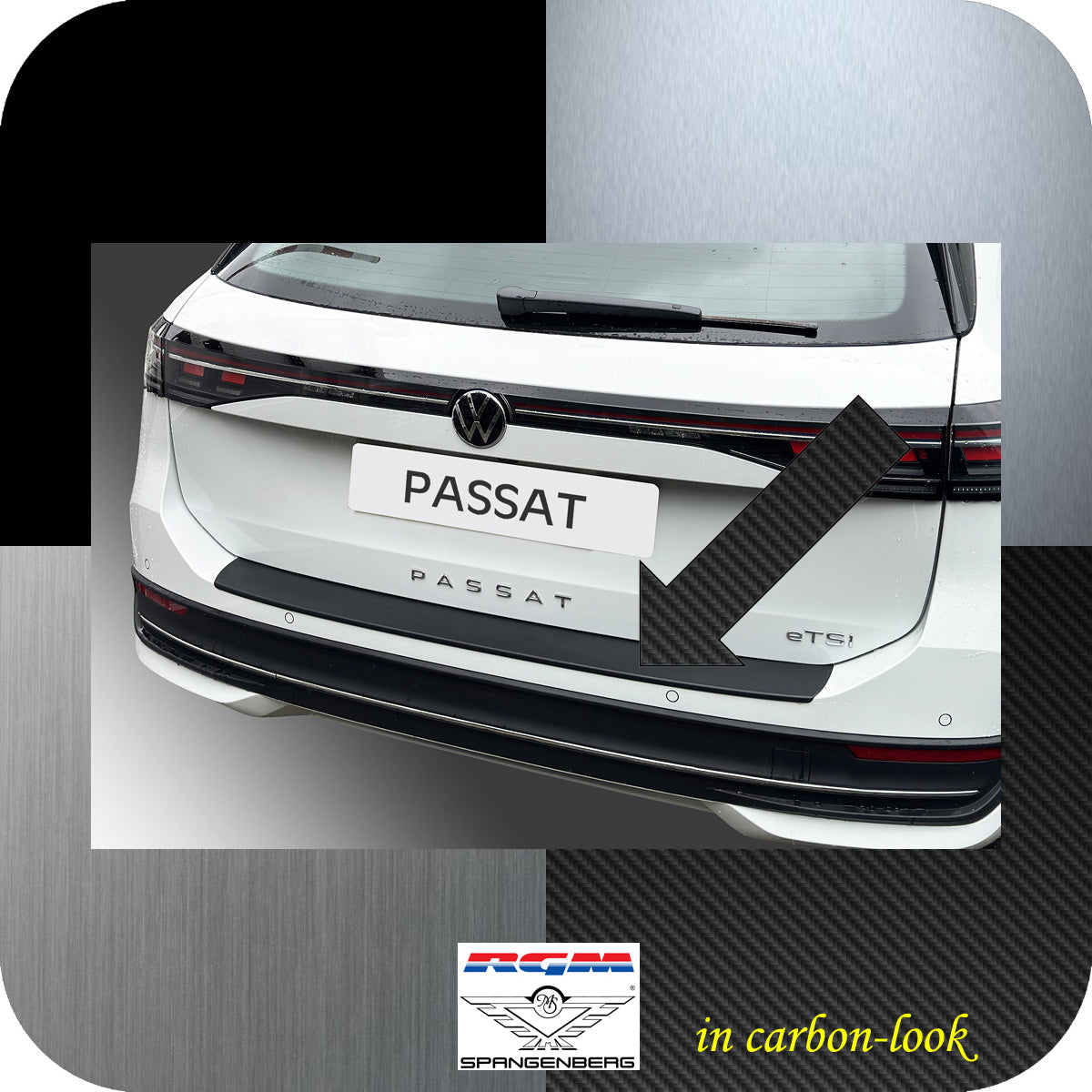 Ladekantenschutz Carbon-look für VW Passat Variant Typ B9 Kombi 02.2024- 3591420a