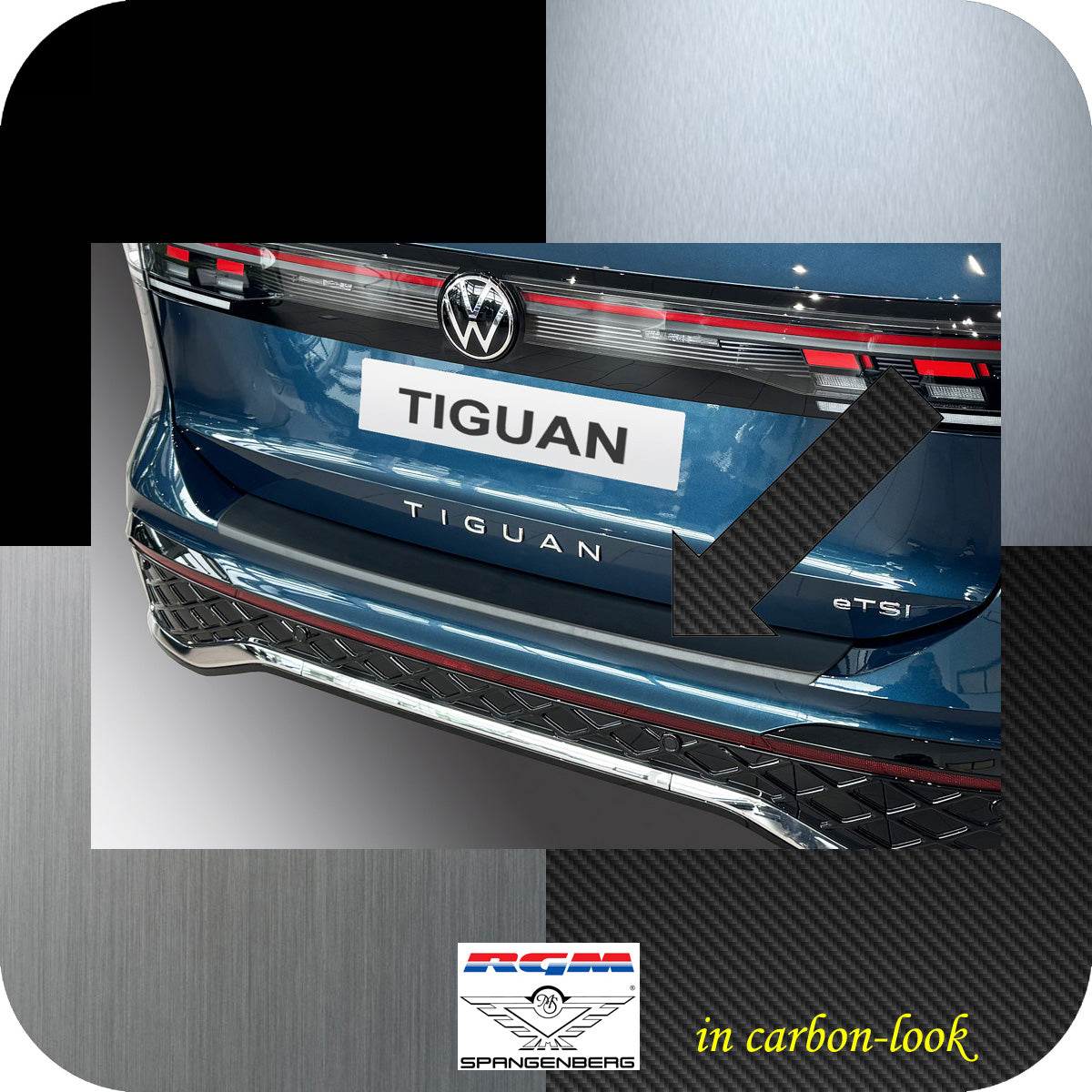 Ladekantenschutz Carbon-look für VW Tiguan III 3. Generation ab 11.2023- 3591421a
