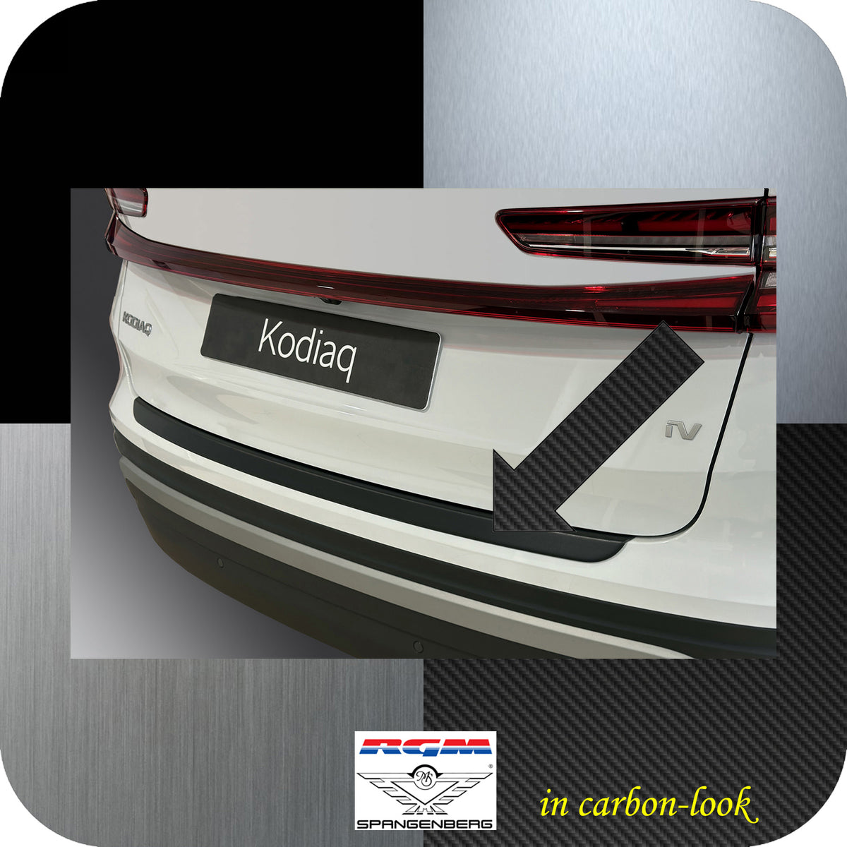 Ladekantenschutz Carbon-look für Skoda Kodiaq II 2. Generation 12.2023- 3591429 a